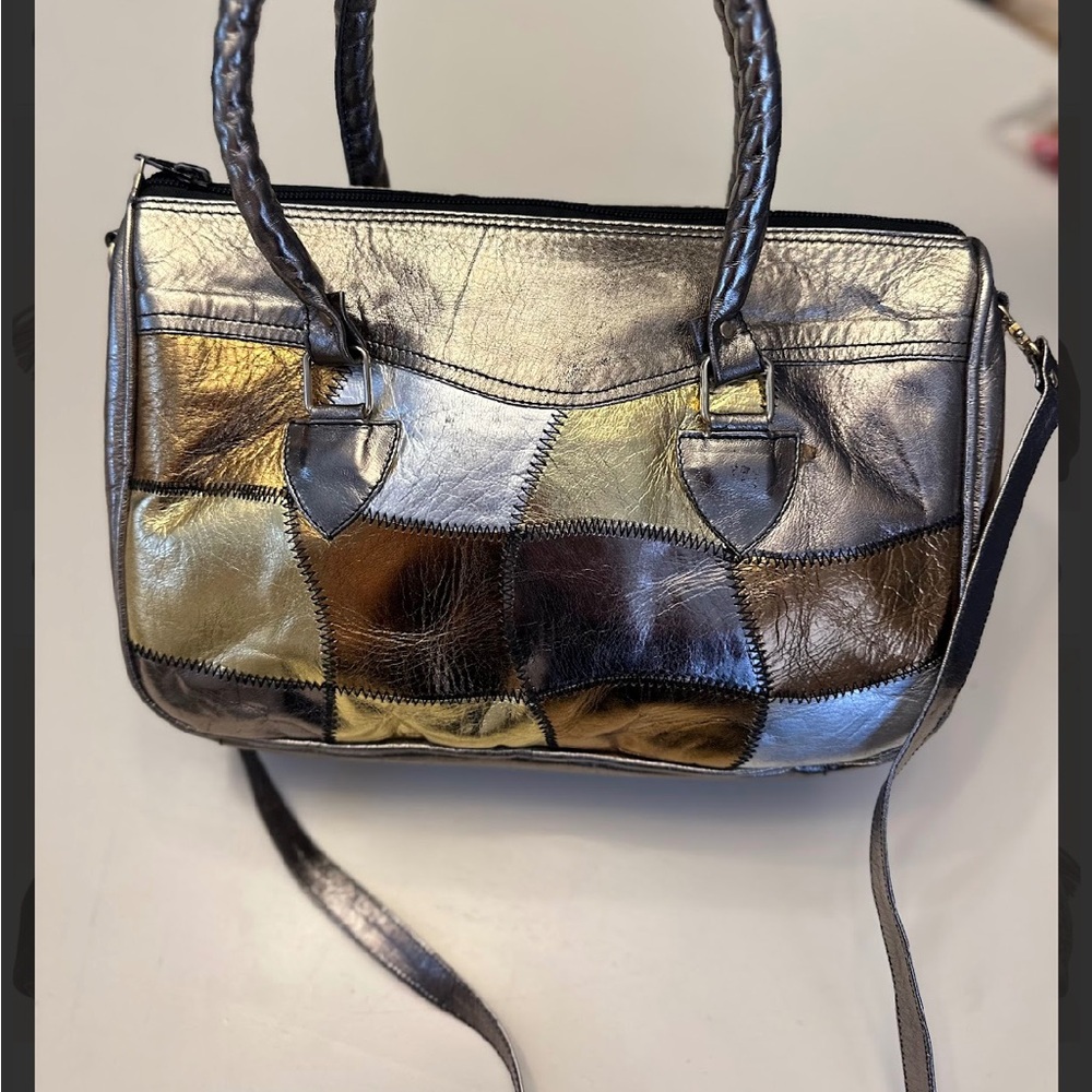 Metallic Patchwork Handbag